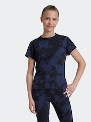 adidas Black/Navy Kids 100% Cotton Future Icons Camo Printed T-Shirt - Image 1 of 7
