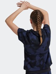 adidas Black/Navy Kids 100% Cotton Future Icons Camo Printed T-Shirt - Image 5 of 7