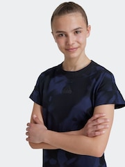 adidas Black/Navy Kids 100% Cotton Future Icons Camo Printed T-Shirt - Image 6 of 7