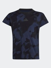 adidas Black/Navy Kids 100% Cotton Future Icons Camo Printed T-Shirt - Image 7 of 7