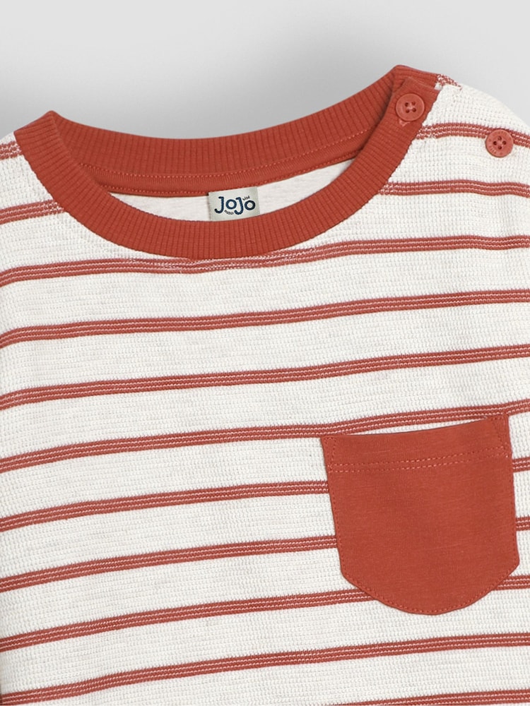 JoJo Maman Bébé Natural Stripe Top - Image 3 of 3
