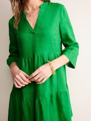Boden Green Sophia 100% Linen Short Dress - Image 3 of 6