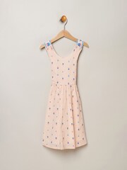 Miss Pink 100% Cotton Skater Dress With Cross-Over Straps - Image 1 of 3