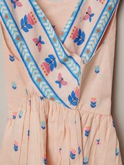Miss Pink 100% Cotton Skater Dress With Cross-Over Straps - Image 3 of 3