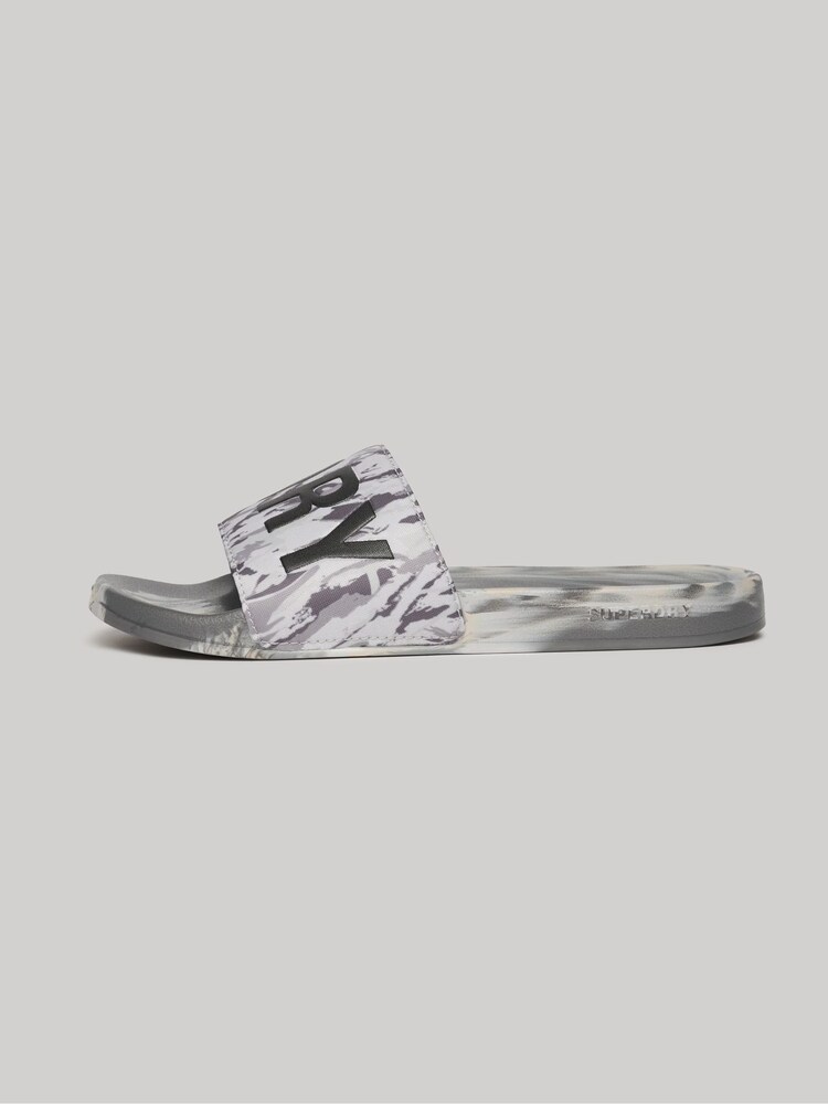 Superdry Grey Vegan Camo Pool Sliders - Image 2 of 4
