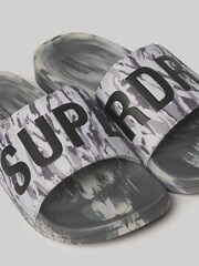 Superdry Grey Vegan Camo Pool Sliders - Image 3 of 4