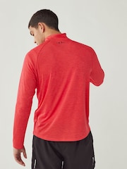 Under Armour Red Tech Textured Quarter Zip Sweatshirt - Image 4 of 7