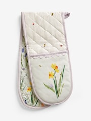 Lilac Purple Lila Floral Double Oven Gloves - Image 4 of 4