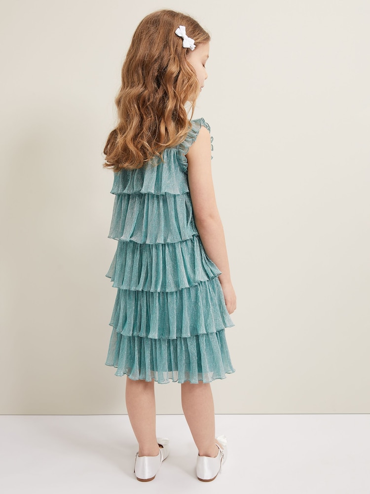 Phase Eight Green Destiny Plissé Dress - Image 2 of 6