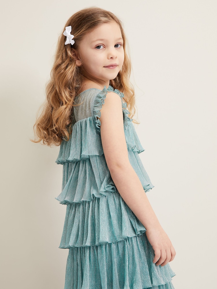 Phase Eight Green Destiny Plissé Dress - Image 6 of 6