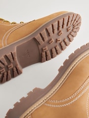 Tan Brown Leather Standard/Wide Fit Forever Comfort® Lace-Up Collared Boots - Image 10 of 10