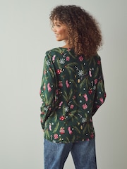 Green 100% Cotton Long Sleeve Crew Neck Top - Image 3 of 7