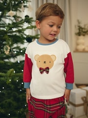 Red Baby Check Bear Single 100% Cotton Pyjamas (12mths-8yrs) - Image 2 of 7