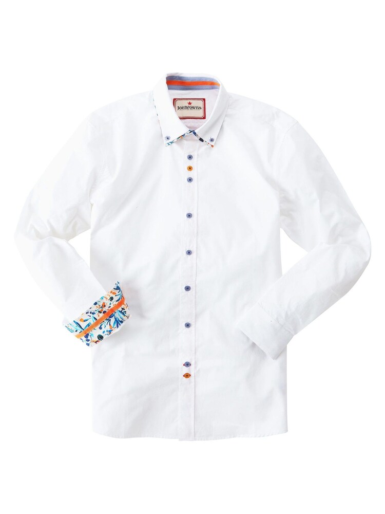 Joe Browns White Slim Fit 100% Cotton Charismatic Double Collar Shirt - Image 5 of 5