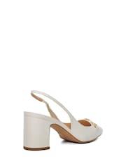 Bela - Dune London Podrobno Block čevlji z visoko peto Snaffle Cream Slingbacks - Slika 3 iz 4