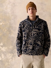 Barbour® Navy Fergus Paisley Jacquard Fleece - Image 1 of 7