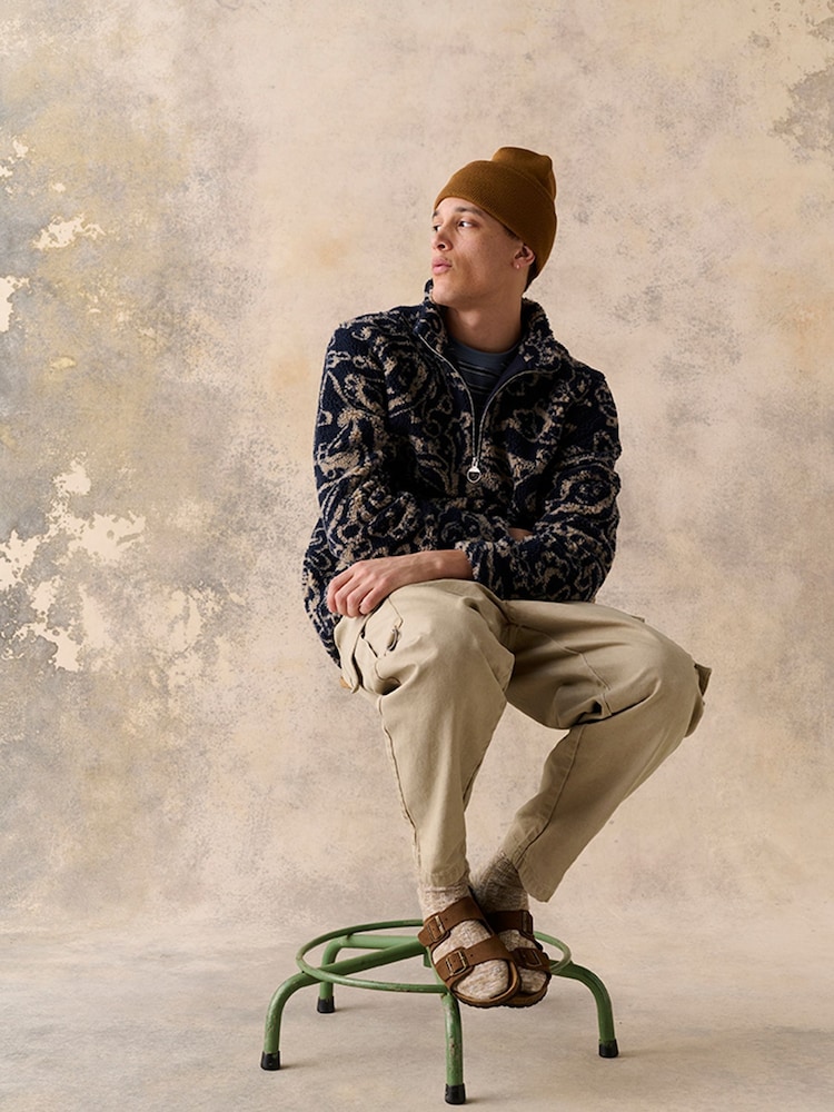 Barbour® Navy Fergus Paisley Jacquard Fleece - Image 2 of 7