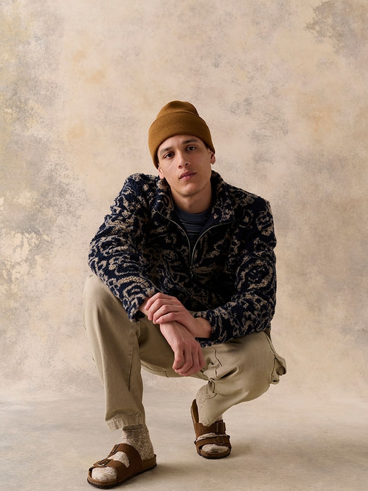 Barbour® Navy Fergus Paisley Jacquard Fleece - Image 3 of 7