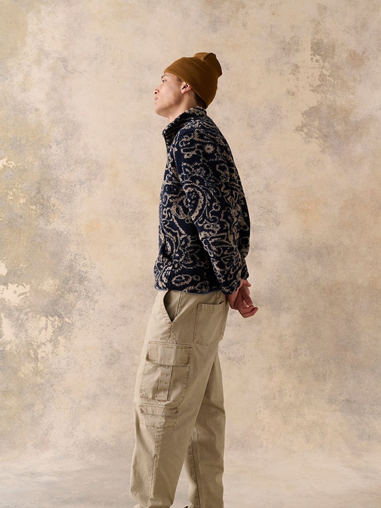 Barbour® Navy Fergus Paisley Jacquard Fleece - Image 5 of 7
