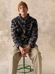 Barbour® Navy Fergus Paisley Jacquard Fleece - Image 6 of 7