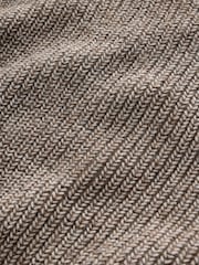 Neutral Relaxed Fit Rib Texture Polo Neck Jumper with Wool - Image 3 of 3