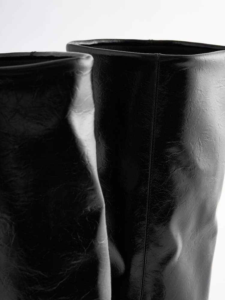 Noir - Forever Comfort® Bottes hautes à revers pour le genou - Image 4 of 5