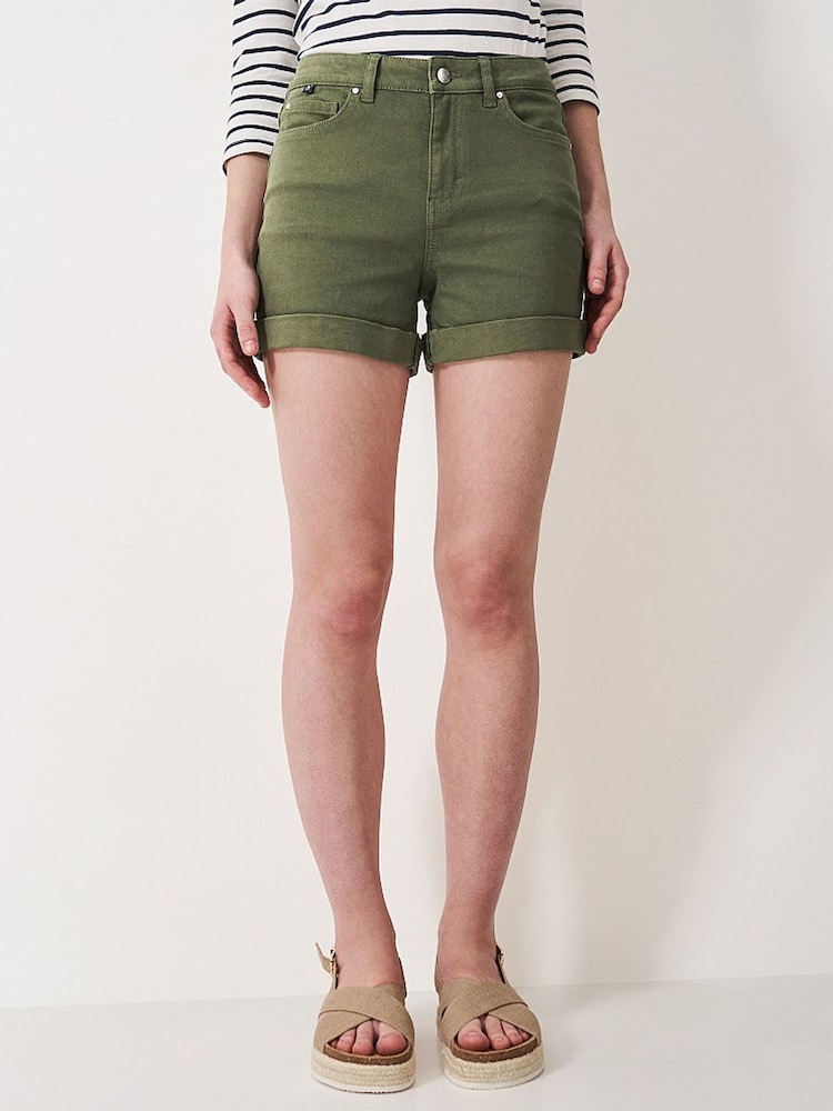 Grün - Crew Clothing – einfarbige, figurbetonte Shorts aus Baumwolle mit Umschlag - Bild 4 von 4 Grün - Crew Clothing – einfarbige, figurbetonte Shorts aus Baumwolle mit Umschlag - Bild 4 von 4
