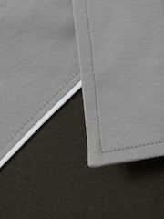 Reiss Sage Green Gino Mercerised Cotton Colourblock Cuban Collar Shirt - Image 5 of 5