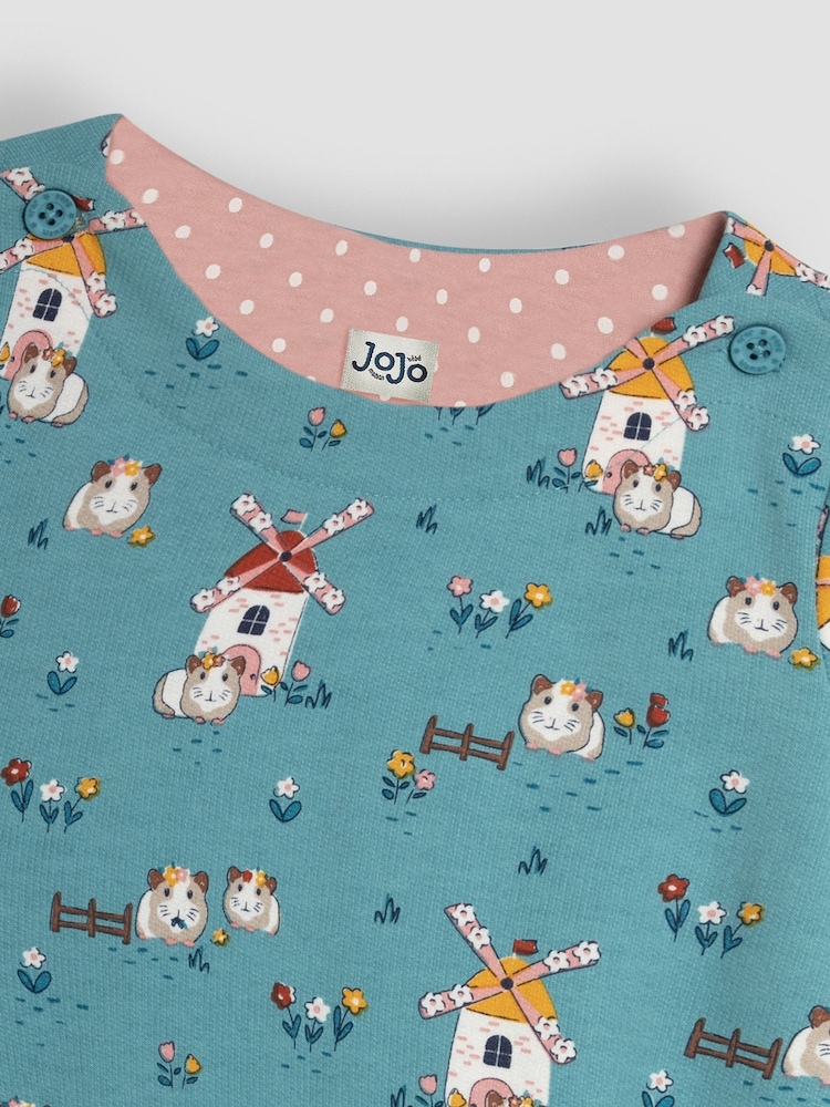 JoJo Maman Bébé Duck Egg Blue Guinea Pig A-Line Dress - Image 3 of 3