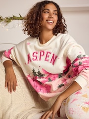 Bath & Body Works Pink/Cream Jersey Ski Pyjama Set - Image 1 of 11