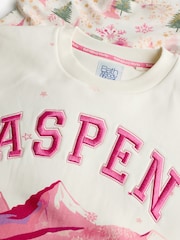 Bath & Body Works Pink/Cream Jersey Ski Pyjama Set - Image 10 of 11