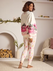 Bath & Body Works Pink/Cream Jersey Ski Pyjama Set - Image 3 of 11