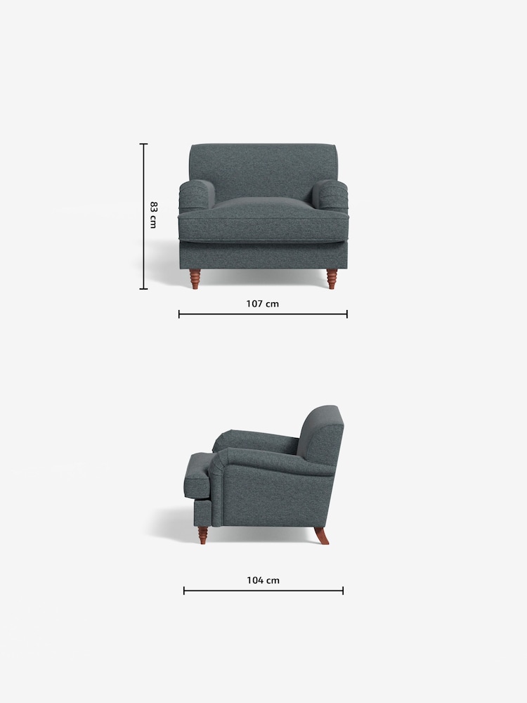 MADE.COM Basket Weave Teal Green Orson Loveseat - Image 3 of 3
