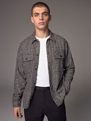 Monochrome Check Shacket Overshirt - Image 1 of 8