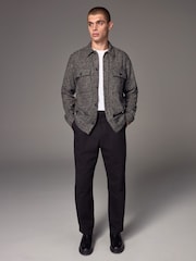 Monochrome Check Shacket Overshirt - Image 2 of 8