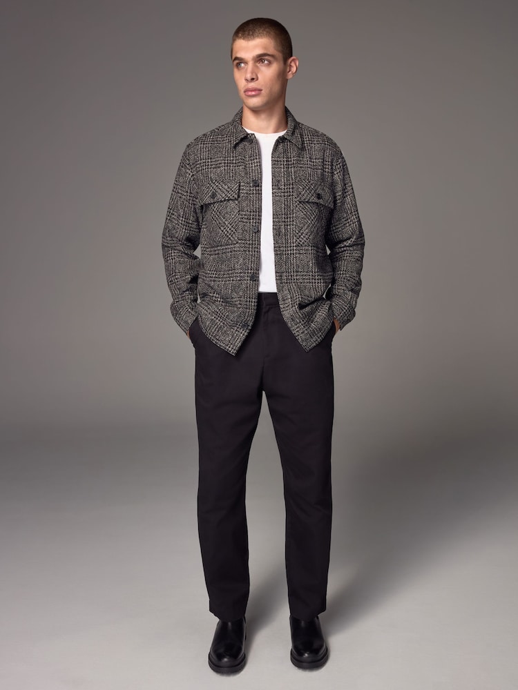 Monochrome Check Shacket Overshirt - Image 2 of 8