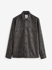 Monochrome Check Shacket Overshirt - Image 5 of 8