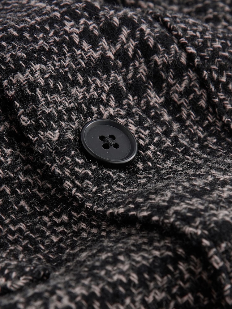 Monochrome Check Shacket Overshirt - Image 8 of 8