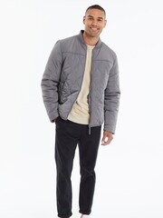 Threadbare Grey Onion Quilted Bomber Jacket - Image 3 of 4