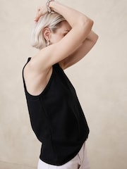 Banana Republic Black Heavy Cotton Tank Top - Image 1 of 1