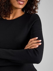 JoJo Maman Bébé Oatmeal Cream & Black 2-Pack Ribbed Jersey Maternity Tops - Image 8 of 11