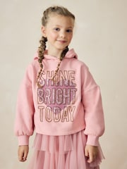 Pink Sequin Hoodie (3-16yrs) - Image 1 of 5