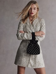 Black Tabitha Simmons Kaza Velvet Wristlet Bag - Image 2 of 10
