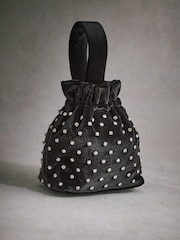 Black Tabitha Simmons Kaza Velvet Wristlet Bag - Image 6 of 10