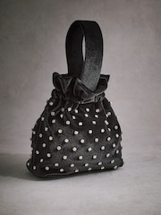 Black Tabitha Simmons Kaza Velvet Wristlet Bag - Image 7 of 10