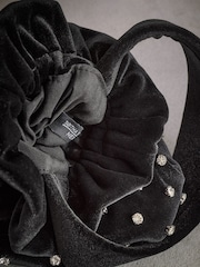 Black Tabitha Simmons Kaza Velvet Wristlet Bag - Image 8 of 10