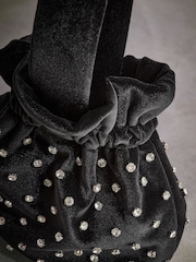 Black Tabitha Simmons Kaza Velvet Wristlet Bag - Image 9 of 10