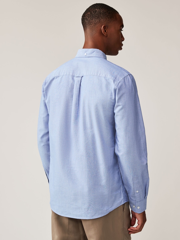 White/Light Bleu/Bleu marine 3 Lot - 100% Coton Manches longues Oxford Chemises 3 Lot - Image 6 of 13