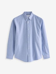 White/Light Blue/Navy Blue 3 Pack 100% Cotton Long Sleeve Oxford Shirts 3 Pack - Image 8 of 13