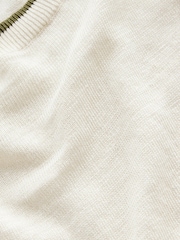 Boden Cream Maggie V-Neck 100% Linen T-Shirt - Image 6 of 6
